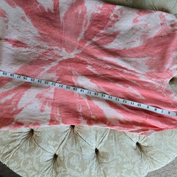 Haris Cotton Brand Dress Tie-Dye Linen Shift Sz. S Red/Pink/White Blend - Picture 9 of 13